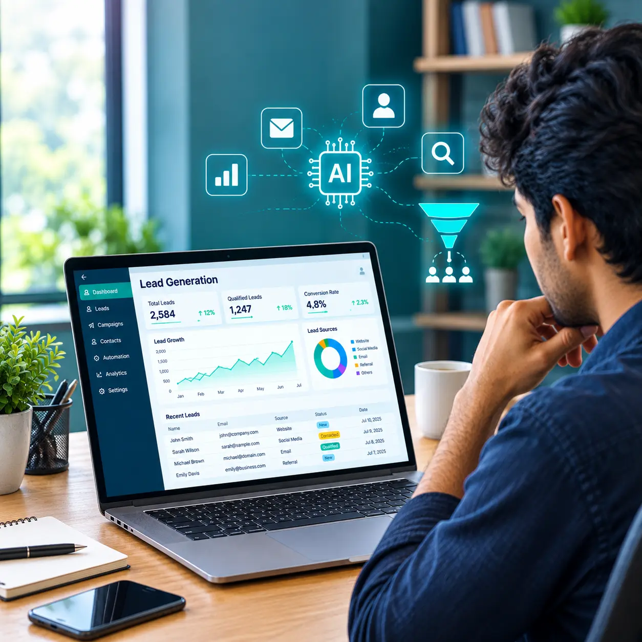 AI Lead Generation Tools Dashboard